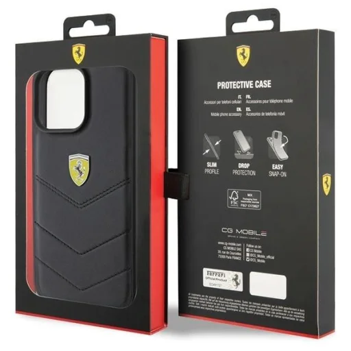 Ferrari Steppelt Fém Logó tok iPhone 15 Pro Max - fekete - 8