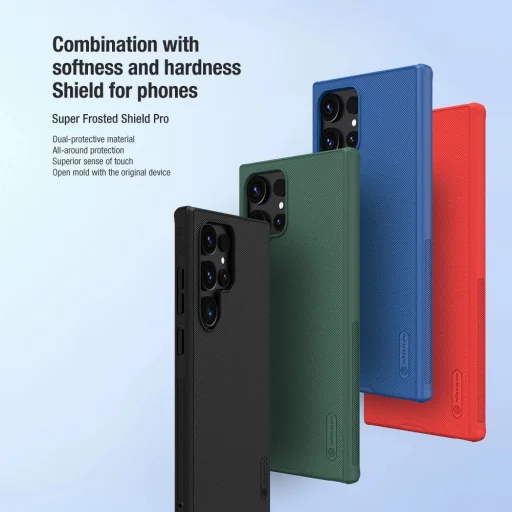 Nillkin Super Frosted Shield Pro páncélozott tok Samsung Galaxy S24 Ultra - kék - 7