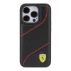 Ferrari Perforated Waves Metal Logo tok iPhone 15 Pro - fekete thumbnail
