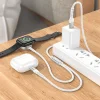 HOCO vezeték nélküli töltő 2 az 1-ben Type C Apple Watch-hoz + Lightning PD QC 3A CW54 1,2 m fehér thumbnail