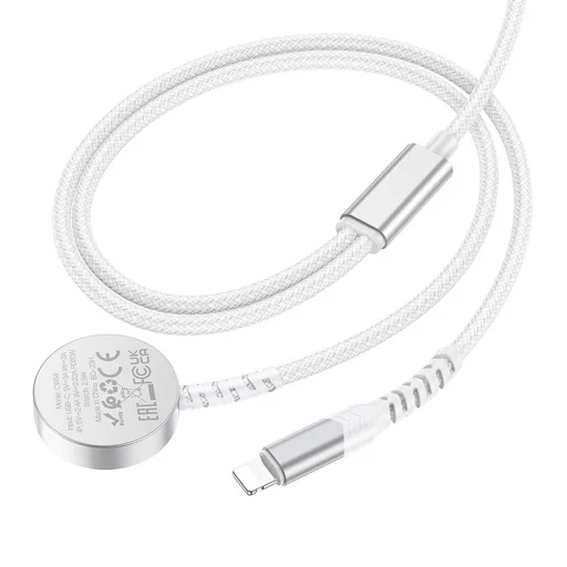 HOCO vezeték nélküli töltő 2 az 1-ben Type C Apple Watch-hoz + Lightning PD QC 3A CW54 1,2 m fehér - 2