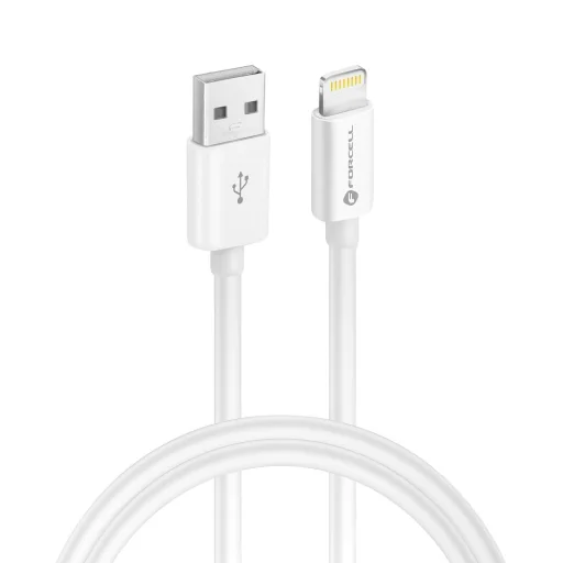 FORCELL F-ENERGY C703 kábel USB A - Lightning MFi 2,4A 12W 1 m fehér - 2
