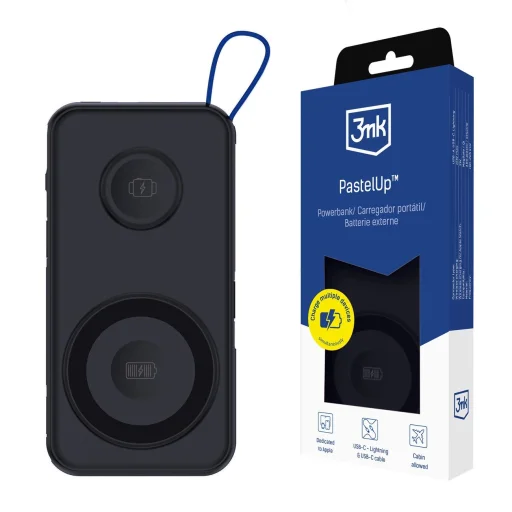 Powerbank 3mk PastelUp 10,000mAh 22.5W USB 1A1C - fekete - 1