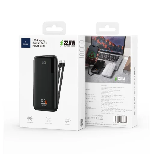 WIWU Power Bank 10000mAh Wi-P021 Fehér, - 3