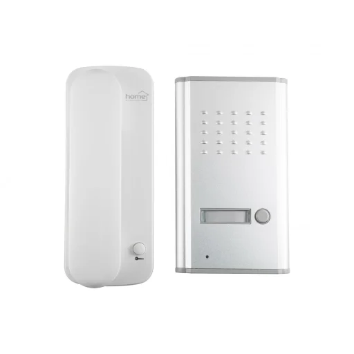 Home DP 02 vezetékes kaputelefon szett, kétvezetékes rendszer, kiváló hangátvitel, falba süllyeszthető fém külső egység, kapunyitó elektronika - 1