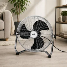 Home PVR 35 padlóventilátor, 60 W, 3 fokozat, 35 cm-es lapátátmérő, állítható fejdőlésszög, fém lapátok, fém rács