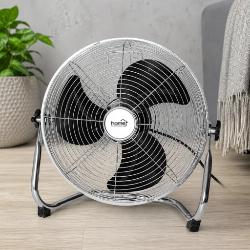 Home PVR 50 padlóventilátor, 120 W, 3 fokozat, 50 cm-es lapátátmérő, állítható fejdőlésszög, fém lapátok, fém rács - 2