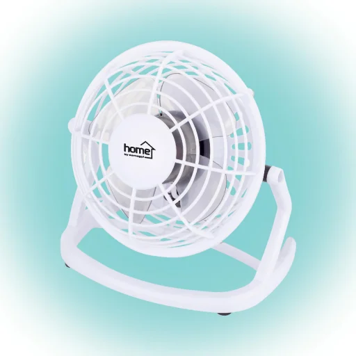 Home TF 10 USB/WH asztali ventilátor, 2,5 W, 10 cm-es lapátátmérő, 1 fokozat, 1,4 m USB vezeték, fehér - 1