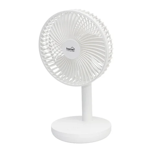 Home TF 14B asztali ventilátor, 5 W, 14 cm-es lapátátmérő, 4 fokozat, 60°-os oszcillálás, 4000 mAh akkumulátor, visszajelző LED, fehér - 1