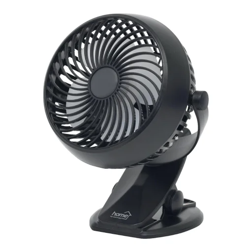Home CLF 10/BK csíptetős, akkumulátoros ventilátor, 3 fokozat, 10 cm-es lapátátmérő, állítható fejrész, 1800 mAh Li-ion akkumulátor, fekete - 1