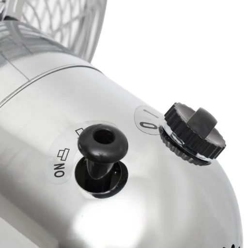 Home TFS 25 asztali fém ventilátor, 30 W, 3 fokozat, 25 cm-es lapátátmérő, oszcillálás, 4 ventilátorlapát, ezüst színű bevonat - 3