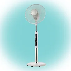 Home SFR 40 3D álló ventilátor, 60 W, 3 fokozat, 40 cm-es lapátátmérő, 3D-s oszcillálás, távirányító, átlátszó lapát, LED kijelző, fehér