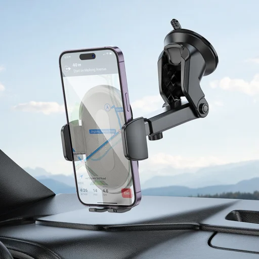 Borofone autós telefontartó BH134 Rio szélvédőre fekete - 6