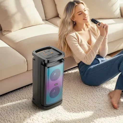 Borofone Hordozható Bluetooth Hangszóró BP25 Vida mikrofon fekete - 2