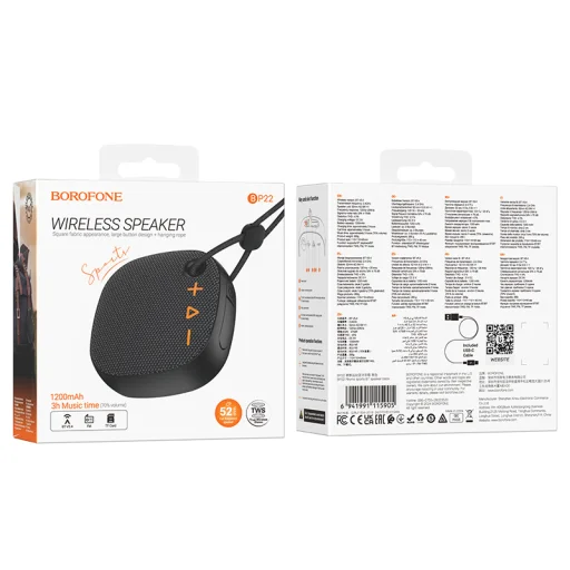 Borofone Hordozható Bluetooth Hangszóró BP22 Rhyme fekete - 4