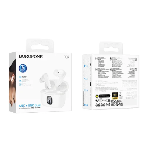 Borofone TWS Bluetooth fülhallgató FQ7 Treasure ANC+ENC fehér - 2