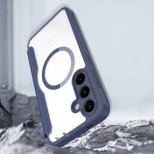 Dux Ducis Skin X Pro tok Samsung S24+ készülékhez mágneses gyűrűvel és fedéllel - kék - 11