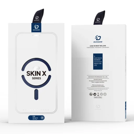 Dux Ducis Skin X Pro tok Samsung S24+ készülékhez mágneses gyűrűvel és fedéllel - kék - 12