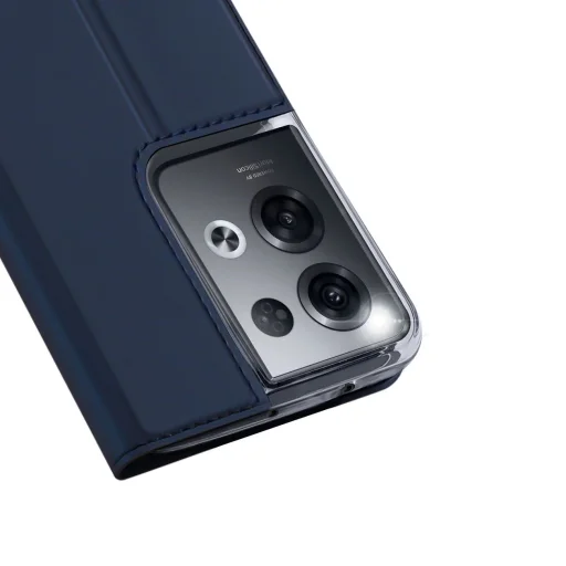 Dux Ducis Skin Pro tok Oppo Reno 8 Pro fliptok kártyatartó állvány kék - 3