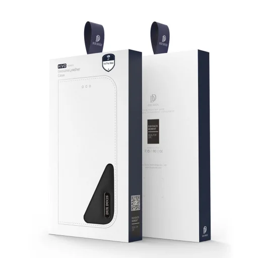 Dux Ducis Hivo bőr fliptok valódi bőr pénztárca kártyákhoz és dokumentumokhoz iPhone 14 Pro Max Piros tok - 5