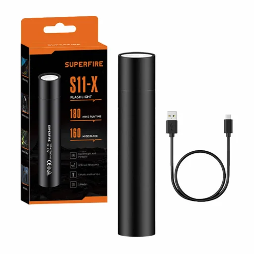 Superfire S11-X zseblámpa, 700lm, USB - 1