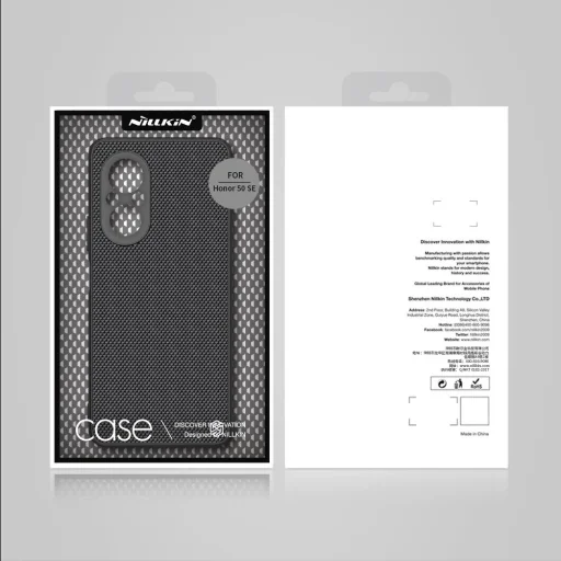 Nillkin Textured Case tartós, erősített tok gél kerettel és nejlon háttal Honor 50 SE fekete tok - 5