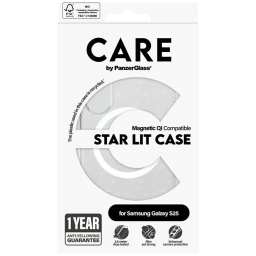 CARE by PanzerGlass Flagship Urban Combat Starlight White QI tok Samsung Galaxy S25-hez - Átlátszó - 4