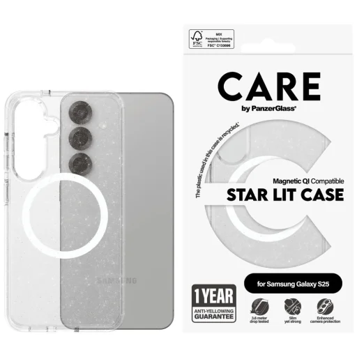 CARE by PanzerGlass Flagship Urban Combat Starlight White QI tok Samsung Galaxy S25-hez - Átlátszó - 1
