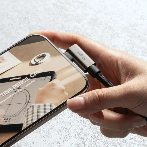 Ringke USB 3.2 Gen 2x2 Type-C 90 fokos kábel Pd240w 200cm fekete - 7