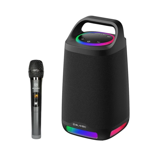 Blavec Hordozható Bluetooth Hangszóró TWS WS-01 Karaoke - 160W mikrofonnal (WS01-MB) fekete - 1