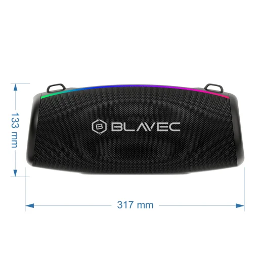 Blavec Hordozható Bluetooth Hangszóró TWS WS-02 Bassbox - 120W (WS02-B) fekete - 4