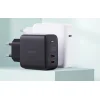  Fali töltő Aukey PA-B4T, 2xUSB-C, 45W (fekete) thumbnail