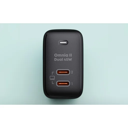  Fali töltő Aukey PA-B4T, 2xUSB-C, 45W (fekete) - 4