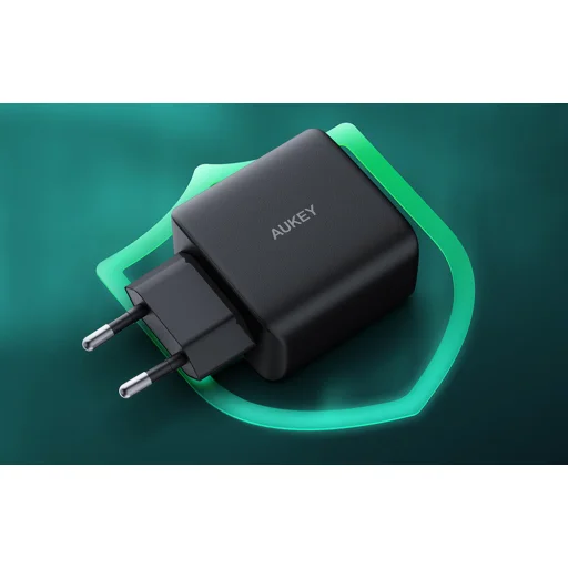 Fali töltő Aukey PA-B4T, 2xUSB-C, 45W (fekete) - 6