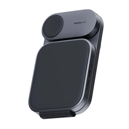 Mágneses vezeték nélküli töltő 3 az 1-ben MagFusion Aukey LC-MC312, 15W Qi2 (szürke) töltállomás - 3