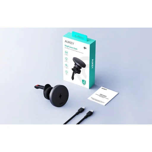 Autós telefontartó Aukey HD-MC13, 15W Qi2 töltővel (fekete) - 4