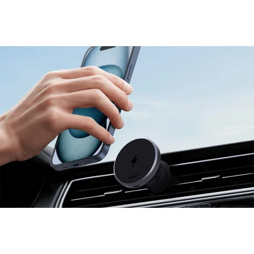 Autós telefontartó Aukey HD-MC13, 15W Qi2 töltővel (fekete) - 8