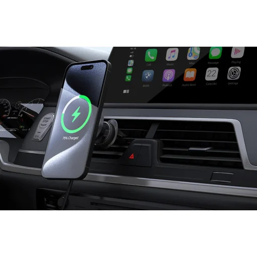 Autós telefontartó Aukey HD-MC13, 15W Qi2 töltővel (fekete) - 9