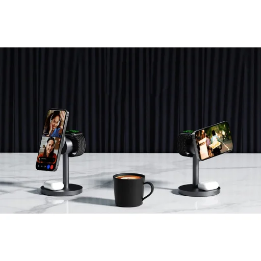 Vezeték nélküli töltőállomás MagFusion 3 az 1-ben Aukey LC-MC311, 15W Qi2 (szürke) - 8