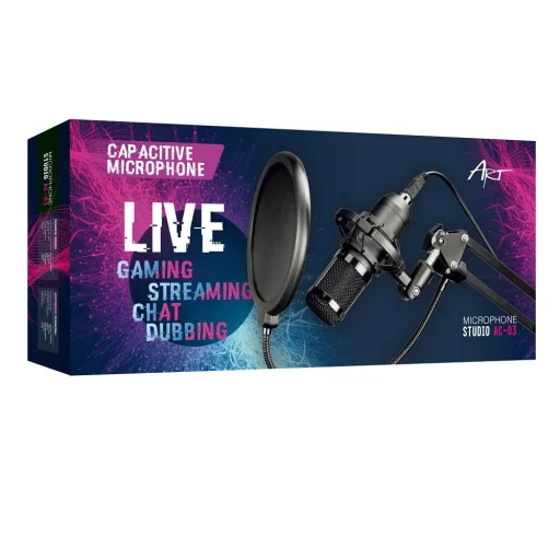 ART kondenzátor mikrofon karral és membránnal AC-03 fekete, - 3