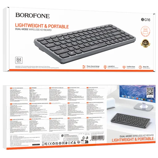 Borofone BG16 Cloud vezeték nélküli billentyűzet fekete - 10