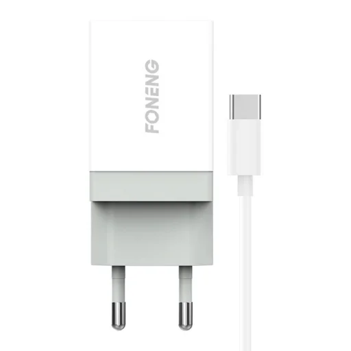 Gyors töltő Foneng 1x USB K210 + USB Type C kábel 1m - 1