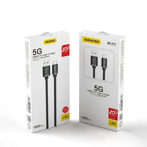 Dudao kábel USB kábel - USB Type C Super Gyors Töltés 1 m fekete (L5G-Black) - 4