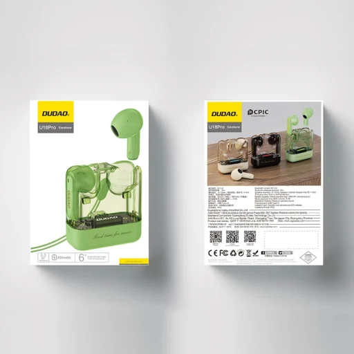 Dudao U18Pro Bluetooth 5.3 TWS vezeték nélküli fülhallgató - zöld - 3