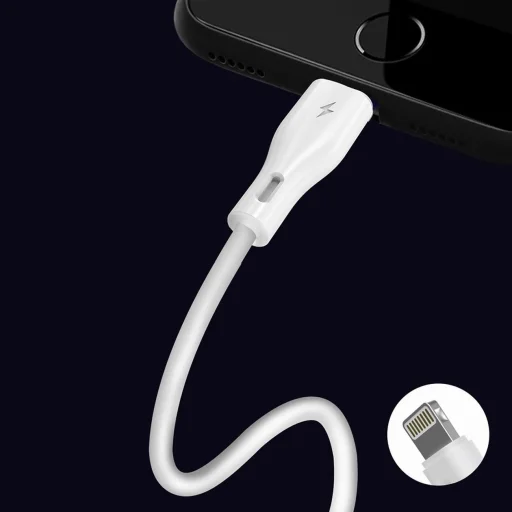 Dudao L2L USB-A / Lightning 3A kábel 2m - Fehér - 6