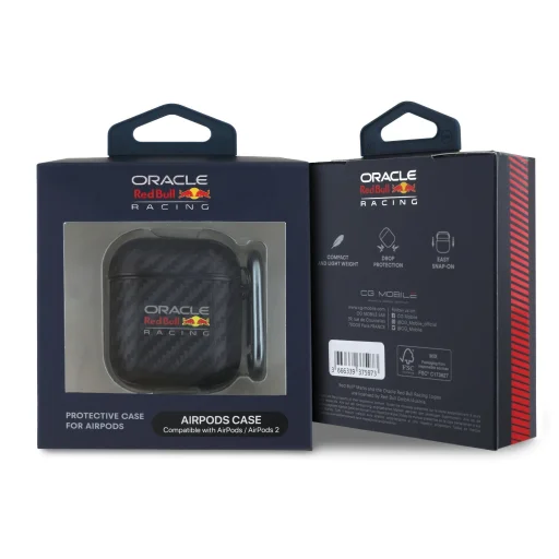 Red Bull PU Carbon tok AirPods 1/2 Fekete - 3