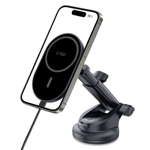 Tech-protect Mm15w-v6 Mágneses Magsafe Műszerfalra és Szellőzőre Rögzíthető Autós Telefontartó Vezeték Nélküli Töltő 15W Fekete/fekete - 2