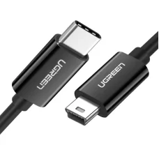 UGREEN US242 USB-C és Mini USB kábel, 1m (fekete)