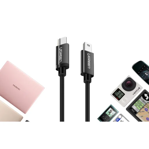 UGREEN US242 USB-C és Mini USB kábel, 1m (fekete) - 5