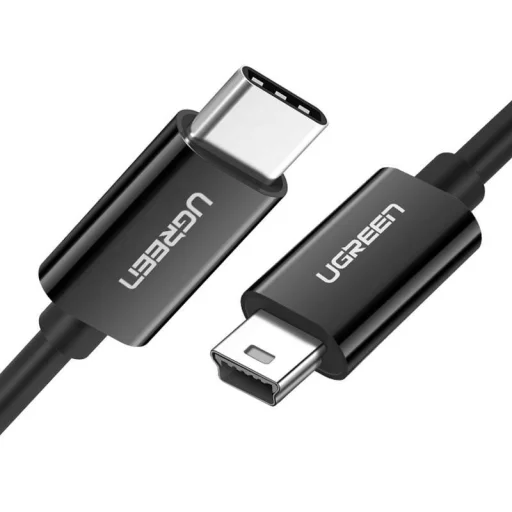 UGREEN US242 USB-C és Mini USB kábel, 1m (fekete) - 1
